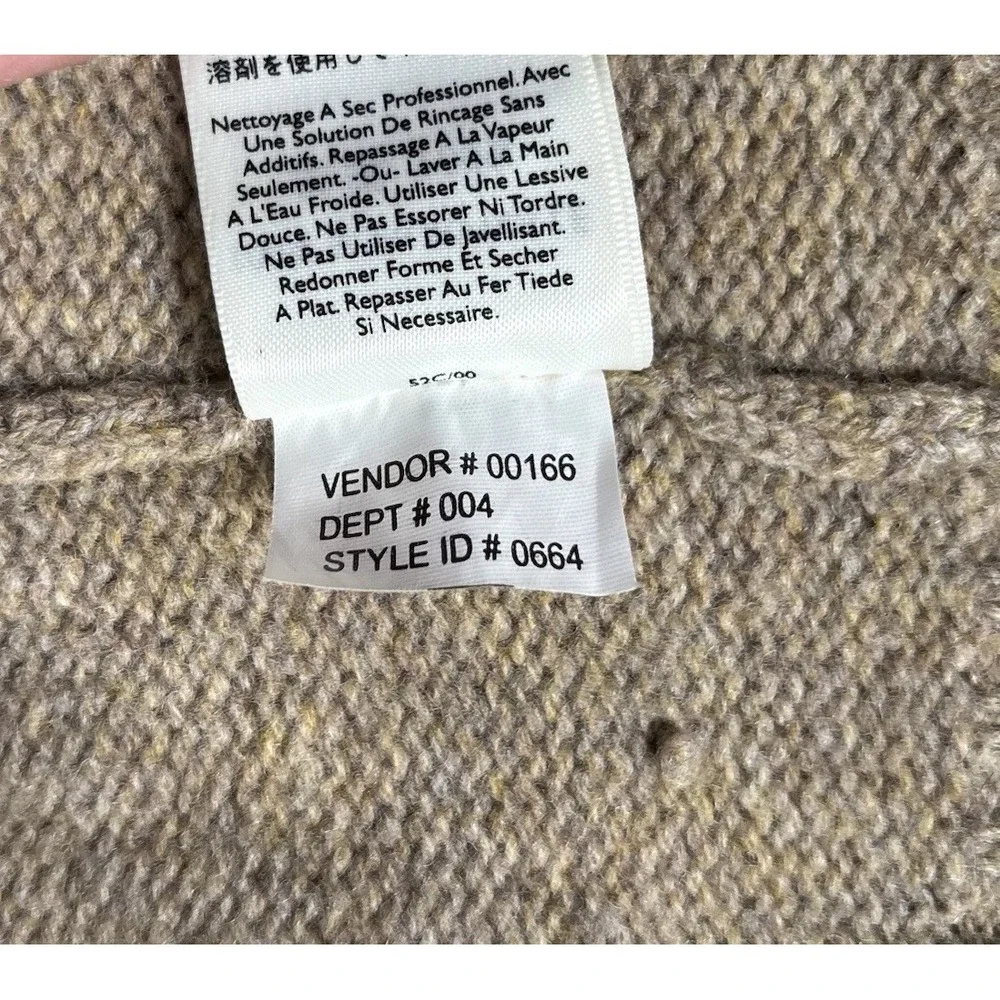 Eddie Bauer Sweater Mens L Crewneck Tan Beige Knit 100% Lambswool - Picture 6 of 8